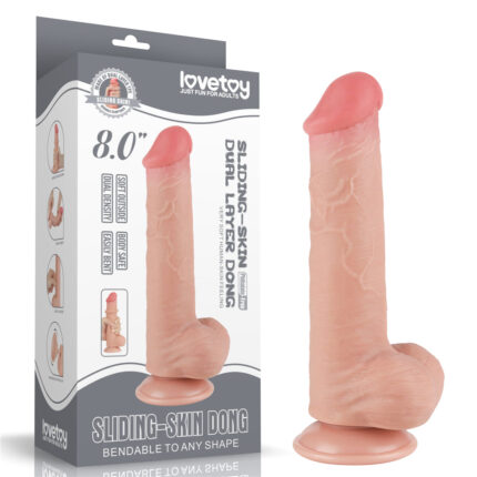Pênis Realístico com dupla camada Pele deslizante Dong Flesh 20,8x4 cm - Lovetoy