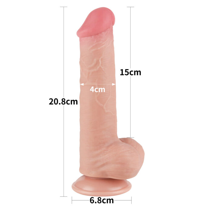 Pênis Realístico com dupla camada Pele deslizante Dong Flesh 19,5x3,5 cm - Lovetoy - Imagem 7