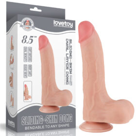 Protese em formato de Pênis ultra Realístico 22x4,3 cm Sliding com dupla camada Dong Flesh - Lovetoy