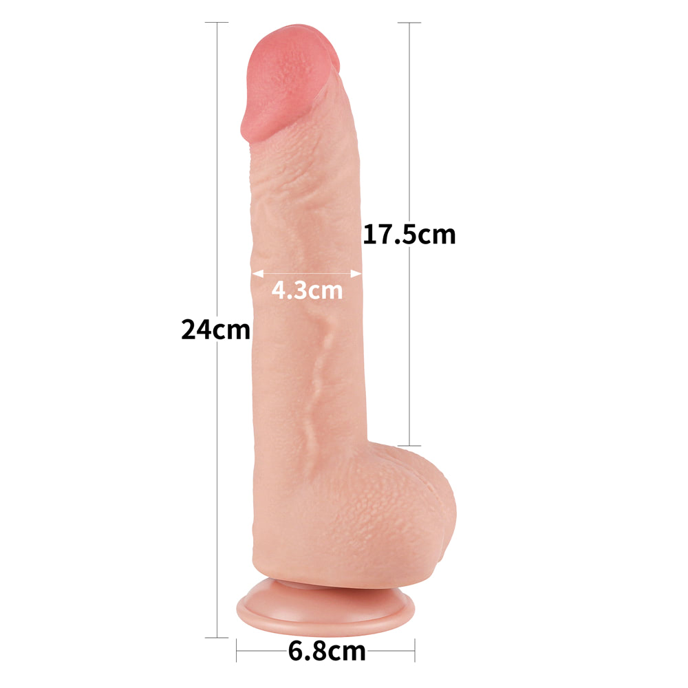 Pênis dupla camada Pele deslizante Dong Flesh 24x4,3 cm - Lovetoy - Imagem 6