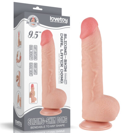 Pênis dupla camada Pele deslizante Dong Flesh 24x4,3 cm - Lovetoy