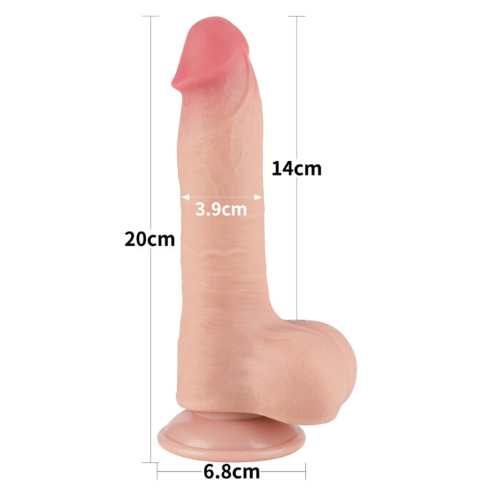 Pênis ultra realistico dupla camada Pele deslizante Dong Flesh 20x3,9 cm cm - Lovetoy - Imagem 7