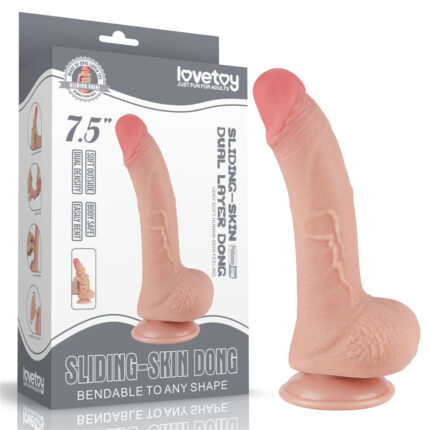 Pênis Realístico com dupla camada Pele deslizante Dong Flesh 19,5x3,5 cm - Lovetoy
