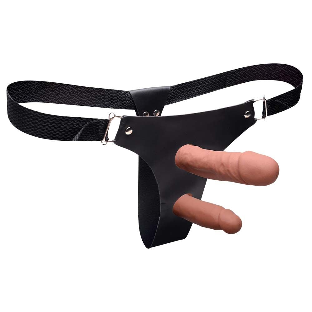 Cinta Peniana Dp Com 2 Pênis De Borracha Dominatrixxx 19,5x4,4cm