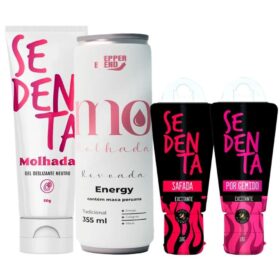Kit com Energético Revoada Gel Sedenta Molhada Sedenta Safada e Sedenta por Gemido