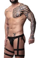 Cueca Jock liga em suplex preto com regulador