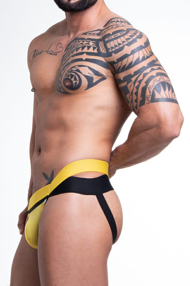 Cueca Jock em suplex amarelo com elastico duplo na cintura - Imagem 2