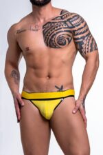 Cueca Jock em suplex amarelo com elastico duplo na cintura