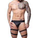 Cueca Jock liga preta ilhos e regulador