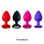 Plug Anal em Silicone com Pedra - Tamanho G