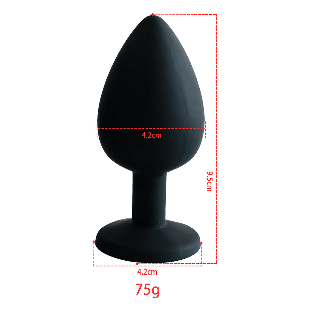 Plug Anal em Silicone com Pedra - Tamanho M - Imagem 11