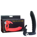 Anel companheiro com vibratório formato coelho, possui 10 modos de vibração