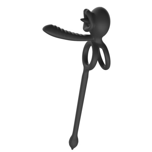 Alternative view of Anel Peniano Duplo e meia capa com Controle por Aplicativo e plug anal