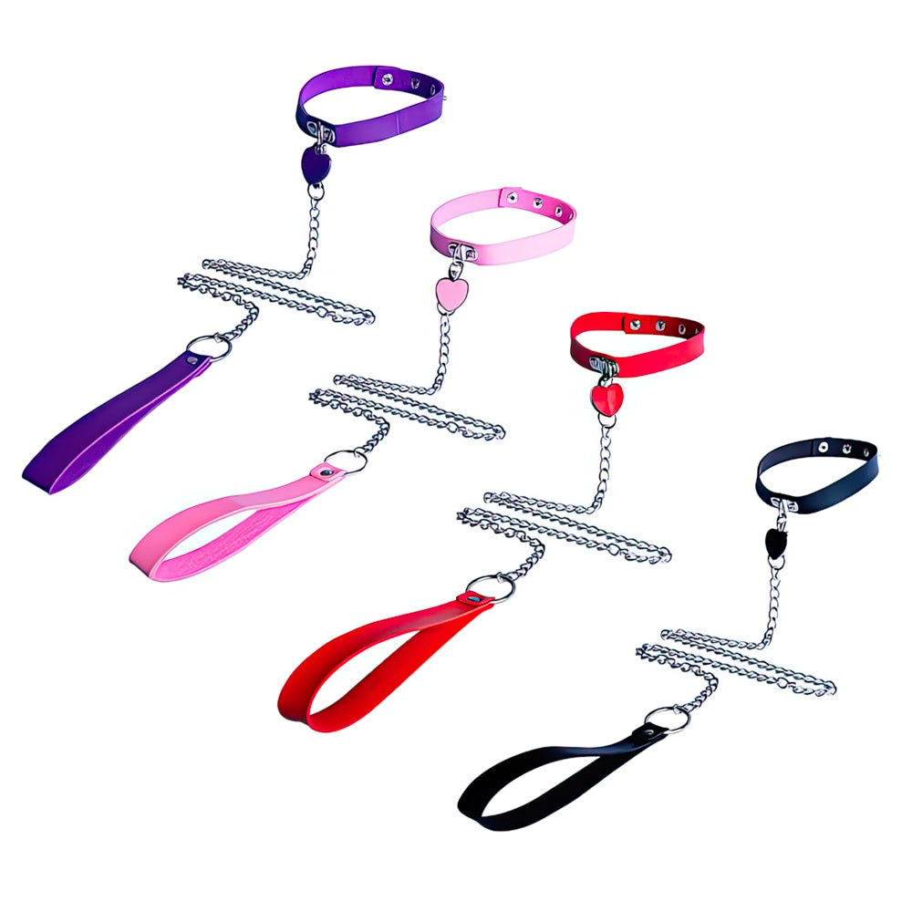 Coleira Íntima com Coração e Corrente Metálica