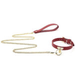 Coleira Bondage em Couro com Fecho em Metal e Corrente de Tração - Imagem 3