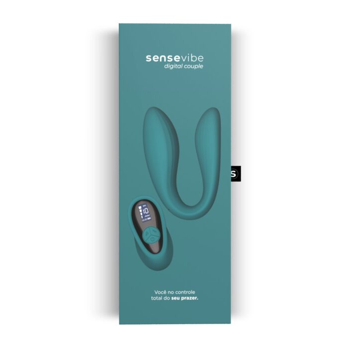 Vibrador de casal aveludado Recarregável Sensevibe Digital Couple - Imagem 5