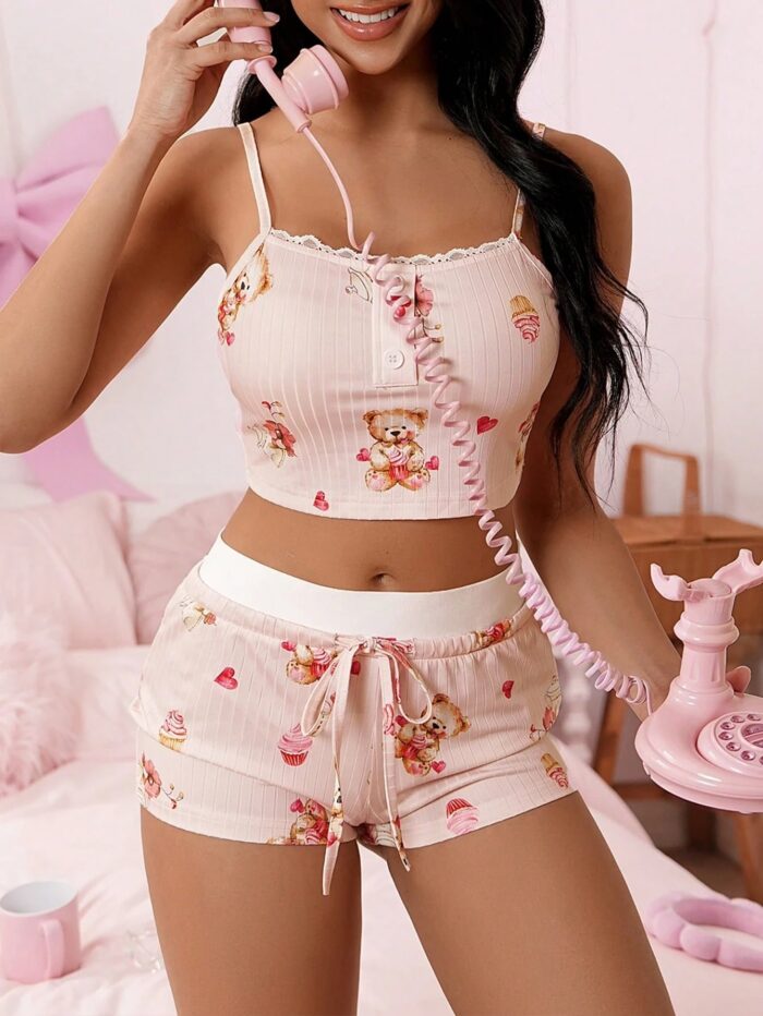 Conjunto de Pijama Feminino completo com Estampa - Imagem 3
