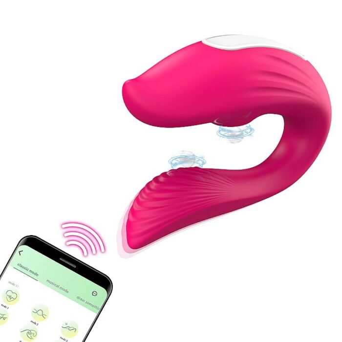 Vibrador de Casal recarregável com Pulsação À Longa distância feito em silicone - APP - Imagem 9