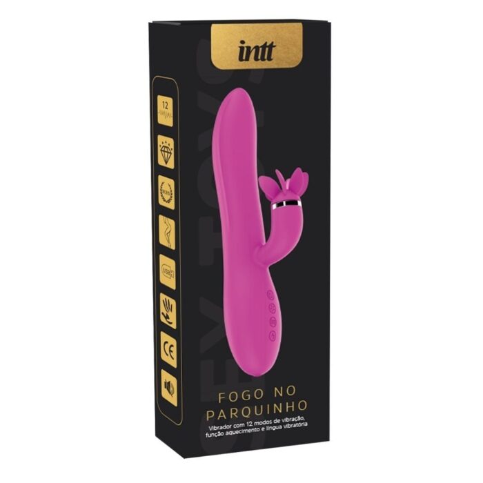 Vibrador de Ponto G e Clitóris Fogo no Parquinho Rosa Intt vibrador com 3 motores e função de aquecimento - Imagem 3