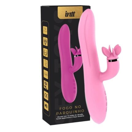 Vibrador de Ponto G e Clitóris Fogo no Parquinho Rosa Intt vibrador com 3 motores e função de aquecimento