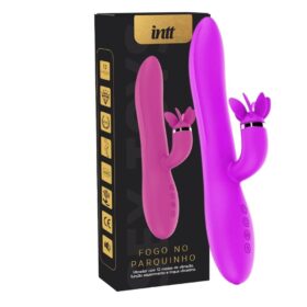 Vibrador de Ponto G e Clitóris Fogo no Parquinho com 3 motores e função de aquecimento Roxo Intt