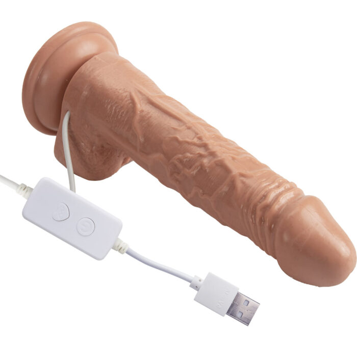 Prótese em formato de Pênis com 7 modos de vai e vem e possui função de aquecimento 18cm - Imagem 4