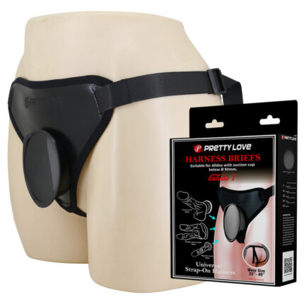 Cinta peniana com base para pênis que possuam ventosa (58-124,5 cm) harness briefs - Pretty love