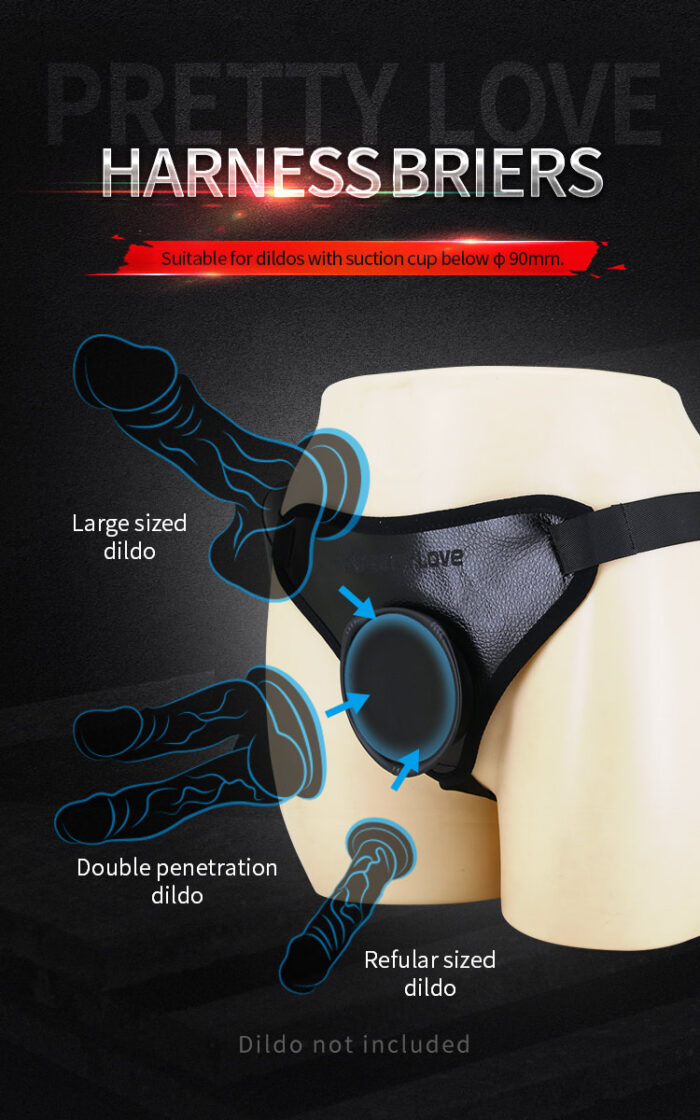 Cinta peniana com base para pênis que possuam ventosa (58-124,5 cm) harness briefs - Pretty love - Imagem 3