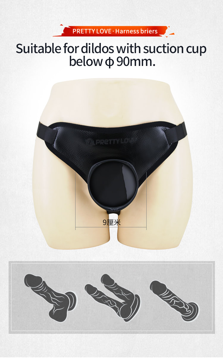 Cinta peniana com base para pênis que possuam ventosa (58-124,5 cm) harness briefs - Pretty love - Imagem 6