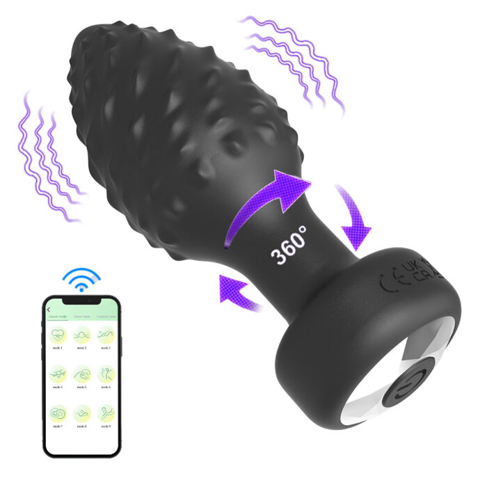 Plug Anal em Silicone Controle por Aplicativo com 10 Modos de Vibração e 10 Modos de Rotação - Imagem 3