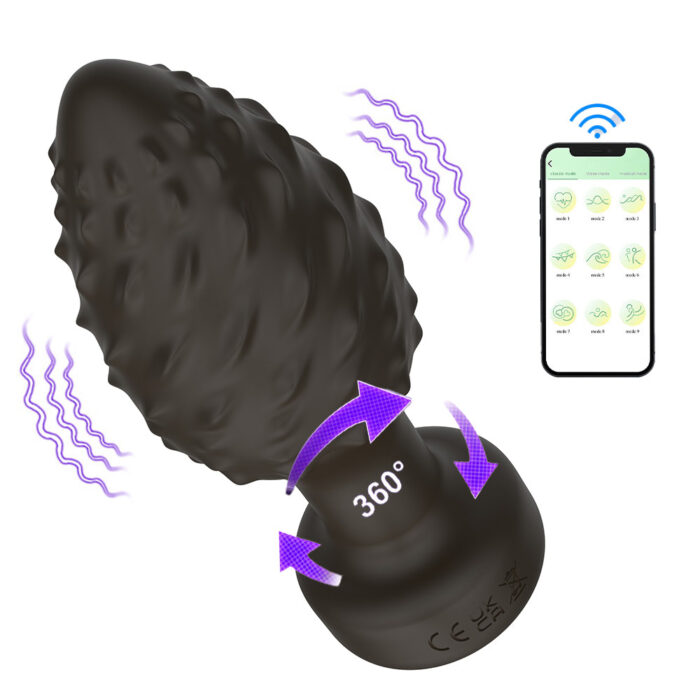Plug Anal em Silicone Controle por Aplicativo com 10 Modos de Vibração e 10 Modos de Rotação - Imagem 5