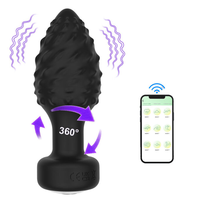Plug Anal em Silicone Controle por Aplicativo com 10 Modos de Vibração e 10 Modos de Rotação - Imagem 7