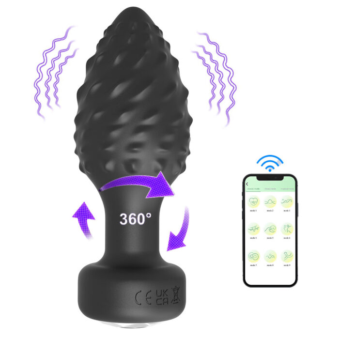 Plug Anal em Silicone Controle por Aplicativo com 10 Modos de Vibração e 10 Modos de Rotação - Imagem 12
