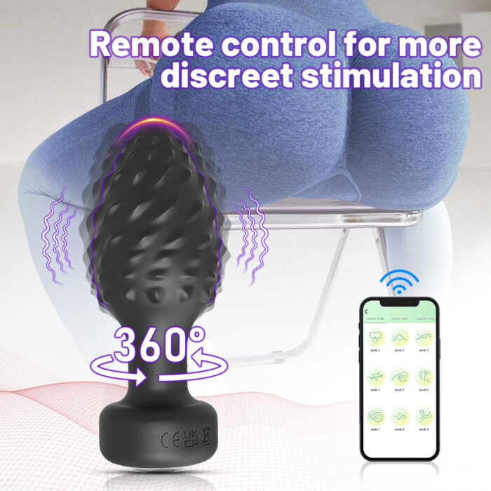 Plug Anal em Silicone Controle por Aplicativo com 10 Modos de Vibração e 10 Modos de Rotação - Imagem 14