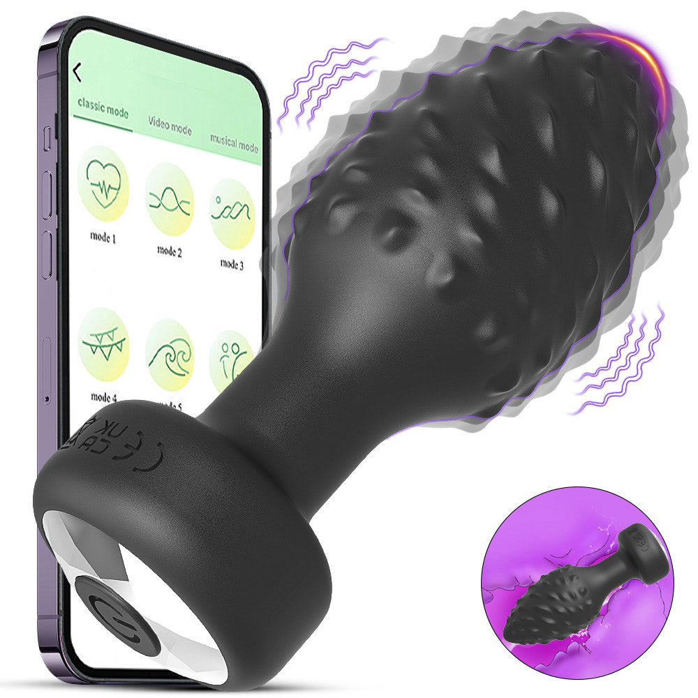 Plug Anal em Silicone com 10 Modos de Vibração e Controle por Aplicativo