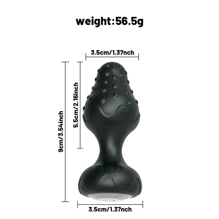 Plug Anal em Silicone Preto com 10 Modos de Vibração,Luz de Led e Controle Remoto sem Fio ou Cotrole de toque - Imagem 3