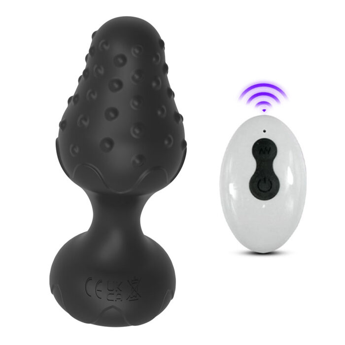 Plug Anal em Silicone Preto com 10 Modos de Vibração,Luz de Led e Controle Remoto sem Fio ou Cotrole de toque - Imagem 5