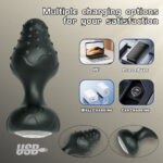 Plug Anal em Silicone Preto com 10 Modos de Vibração,Luz de Led e Controle Remoto sem Fio ou Cotrole de toque - Imagem 10