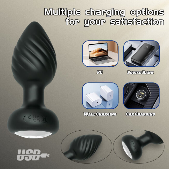 Plug Anal em Silicone com 10 Modos de Vibração,Luz de Led e Controle Remoto sem Fio ou Cotrole de toque - Imagem 10