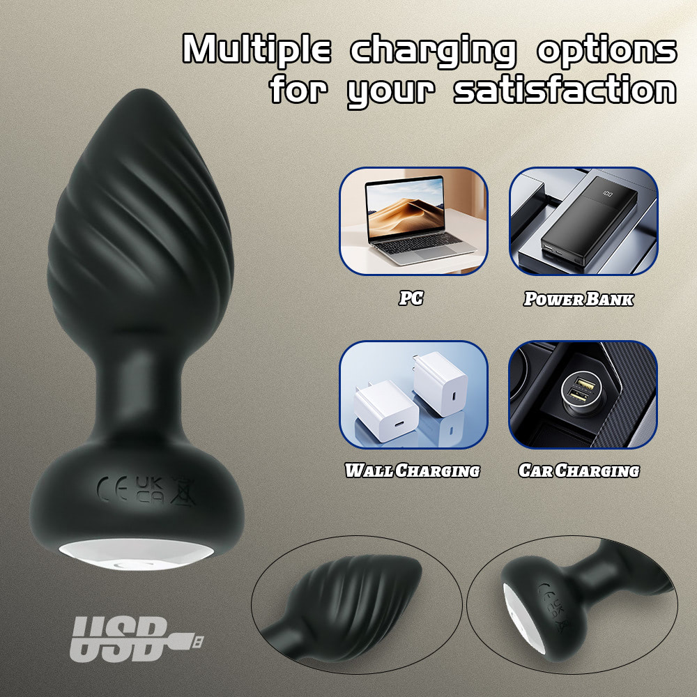 Plug Anal em Silicone com 10 Modos de Vibração,Luz de Led e Controle Remoto sem Fio ou Cotrole de toque - Imagem 10