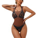 Conjunto Sutiã e Calcinha de Bondage em Couro