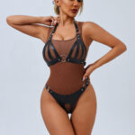 Conjunto Sutiã e Calcinha de Bondage em Couro - Imagem 4