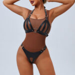 Conjunto Sutiã e Calcinha de Bondage em Couro - Imagem 6