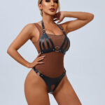 Conjunto Sutiã e Calcinha de Bondage em Couro - Imagem 11