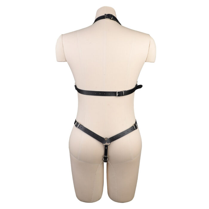 Conjunto Sutiã e Calcinha de Bondage em Couro - Imagem 17