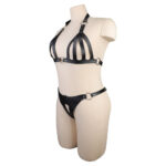 Conjunto Sutiã e Calcinha de Bondage em Couro - Imagem 16