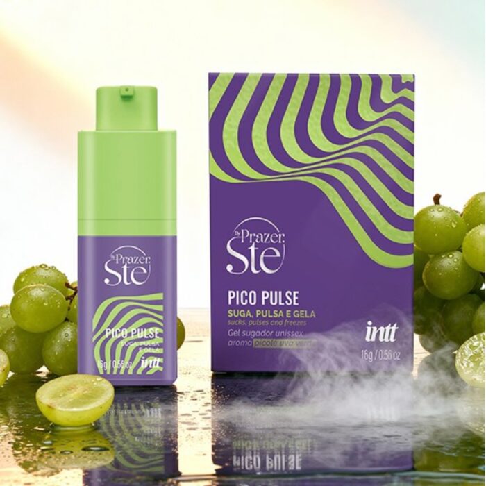 Pico Pulse Gel que Suga Pulsa Vibra e Sensibiliza Intt sabor Uva Verde - Imagem 2