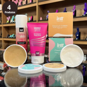 kit skin pepeca com Sabonete e Desodorante íntimo Creme hidratante Cristal touch esfoliante