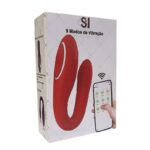 Vibrador de casal recarregável confeccionado em silicone controlado via aplicativo - Imagem 3