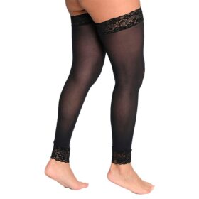 Meia preta Legging Com Renda Perrutextil